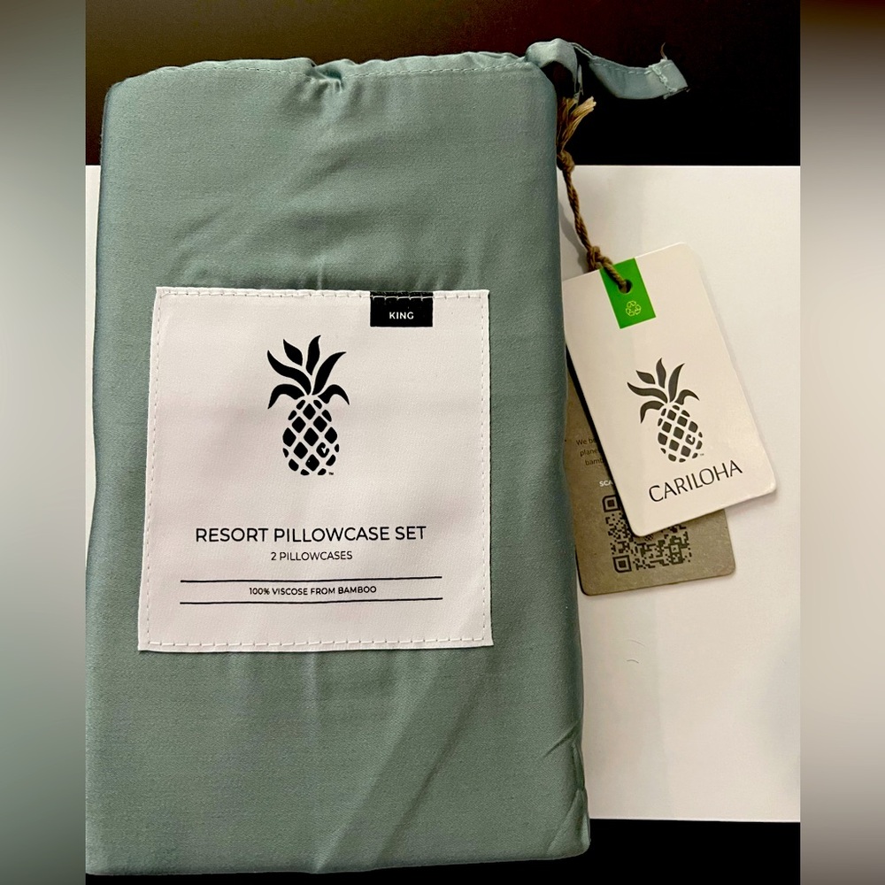 Resort Bamboo Pillowcase Set - Ocean Mist-King by Cariloha-2 Pc